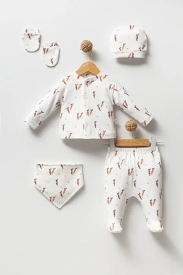 HAVUÇ BASKILI PENYE BEŞLİ BEBE ZIBIN SET 79