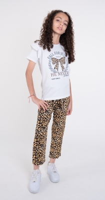  HE NEVER BASKILI LEOPAR PANTOLONLU 2'Lİ TAKIM