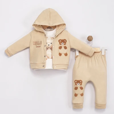 HELLO BEAR PAMUKLU 3 LÜ ERKEK BEBE TAKIM 6119
