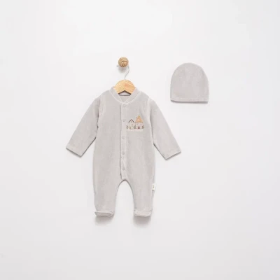 HOME NAKIŞLI KADİFE BEBE TULUM 1298