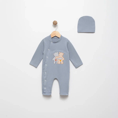 İKİLİ AYI BASKILI PENYE BEBE TULUM 1242