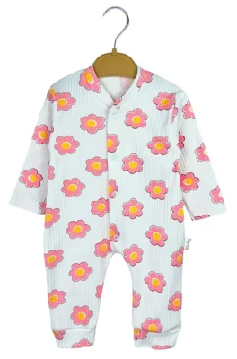 İRİ ÇİÇEK MANŞETLİ PENYE BEBE TULUM 100130