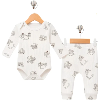 İŞ MAKİNELERİ PAMUKLU BADİLİ 2 Lİ BEBE TAKIM 50168