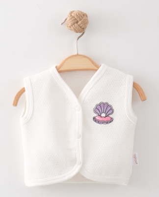 İSTİRİDYE NAKIŞLI KAPİTONE BEBE YELEK 0224