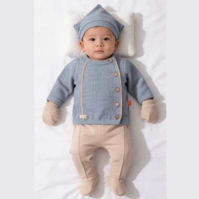 JAKARLI KIL BİYELİ ERKEK BEBE 5 Lİ ZIBIN SET 6259