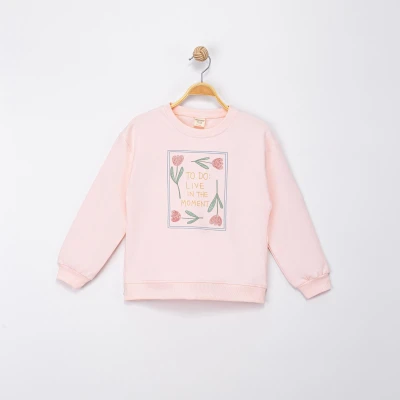 KABARTMA LALELER BASKILI KIZ ÇOCUK SWEAT 0239-3