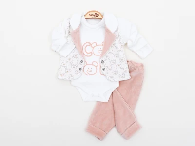KADİFE CEKETLİ 3 LÜ BEBE TAKIM 2408