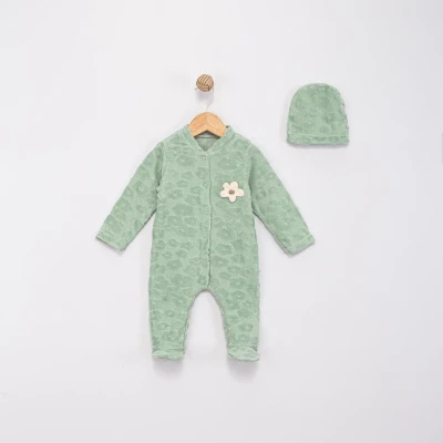 KADİFE ÇİÇEKLİ BEBE TULUM 1328