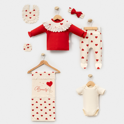 KALP BASKILI 7 Lİ BEBE ZIBIN SET 3033