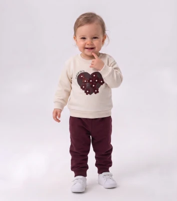 KALP NAKIŞLI 3 İP KIZ BEBE TAKIM 57583