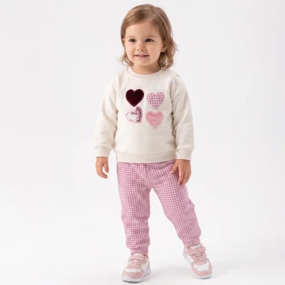 KALP NAKIŞLI EKOSELİ 2 İP KIZ BEBE TAKIM 27925