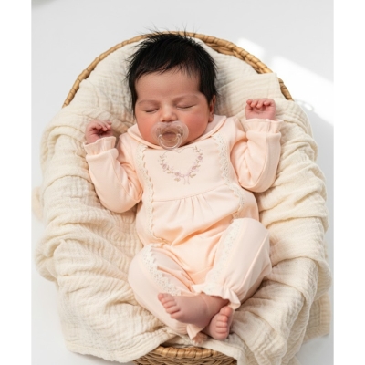 KALP NAKIŞLI YAKA DETAYLI PENYE KIZ BEBE TULUM 1119
