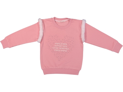 KALP TAŞLI DETAYLI  3 İP KIZ ÇOCUK SWEAT 7838
