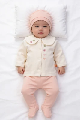 KALPLİ BEBE YAKALI KIZ BEBE 5 Lİ ZIBIN SET 6256