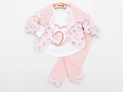 KALPLİ CEKET 3 LÜ PELUŞ BEBE TAKIM 2456