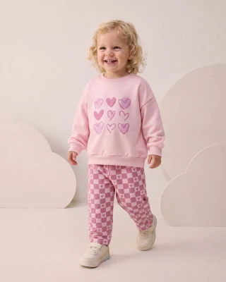 KALPLİ DAMA BASKI KIZ BEBE TAKIM 26208