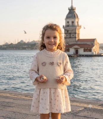 KALPLİ TRİKO KROP KIZ ÇOCUK ELBİSE 7001