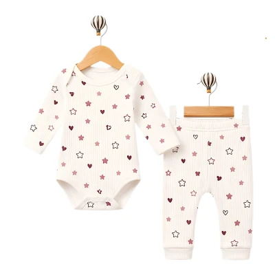 KALPLİ YILDIZ PAMUKLU BADİLİ 2 Lİ BEBE TAKIM 50178