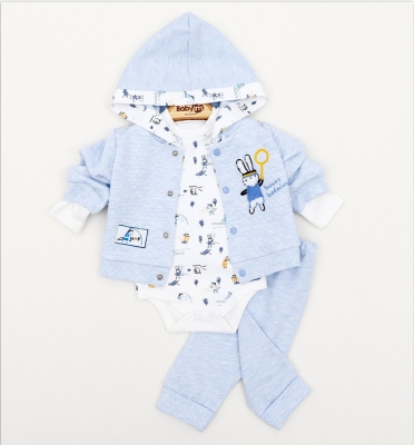 KAPİTONE 3 LÜ KAPŞONLU BEBE TAKIM 2262