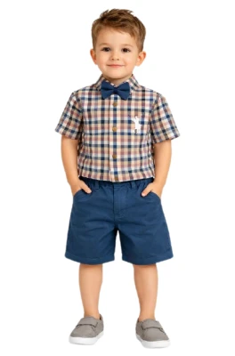 KARELİ DESEN GÖMLEKLİ ERKEK BEBE 2 Lİ TAKIM 1032