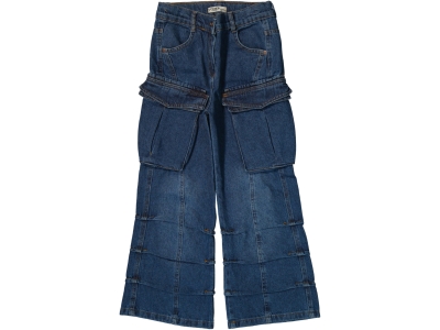 KARGO CEPLİ PİLELİ KOT PANTOLON 