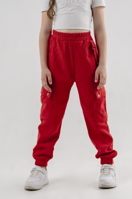 KARGO CEPLİ TAŞ İŞLEMELİ KADİFE PANTALON 2526-3