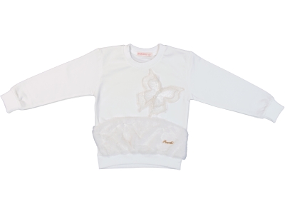KELEBEK APLİKELİ PELUŞLU 3 İP KIZ ÇOCUK SWEAT 7623