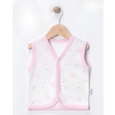 KELEBEK DESEN PENYE PAMUKLU KIZ  BEBE YELEK 6320