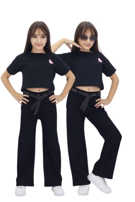 KEMER TAŞ İŞLEMELİ KIZ ÇOCUK KOT PANTALON 1323