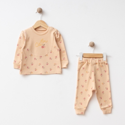 KİRAZ BASKILI 2 Lİ BEBE TAKIM 7078