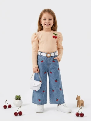 KİRAZ DENİM PANTALONLU 3 LÜ KIZ ÇOCUK TAKIM 26065