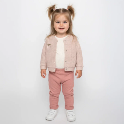KİRAZ VE KALP NAKIŞLI JAKARLI KIZ BEBE TAKIM 26865