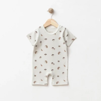 KİRPİ BASKILI ŞORTLU ERKEK BEBE TULUM 20370