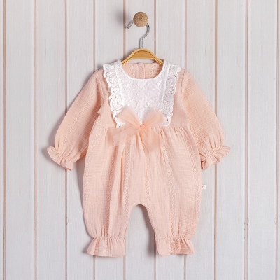 KIZ BEBEK FİYONK DETAYLI BEBE TULUM 2842