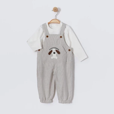 KÖPEK NAKIŞLI ÇİZGİLİ ERKEK BEBE SLOPET 6364