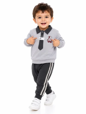KRAVAT YAKA 3 İP  ERKEK BEBE TAKIM 6458