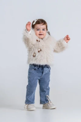 KÜRK MONTLU 3 LÜ KIZ BEBE TAKIM 2307