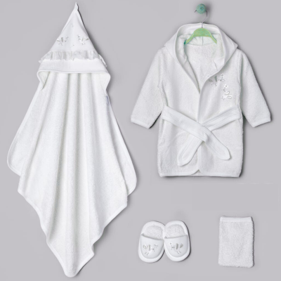 KUŞ NAKIŞLI BEBE BORNOZ SET 898