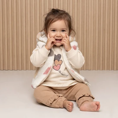 KUZULU KALP DESENLİ 3 LÜ KIZ BEBE TAKIM 2714