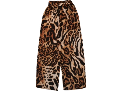 LEOPAR BASKILI BELİ LASTİKLİ KIZ TEK ALT