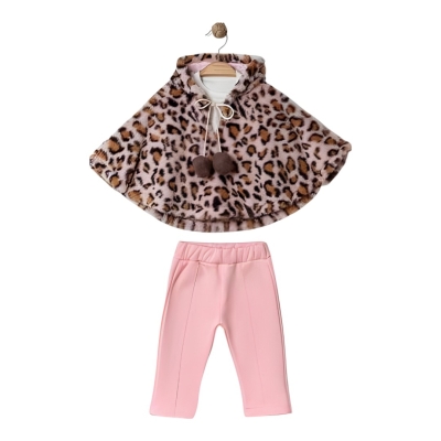 LEOPAR BASKILI PANÇOLU 3 LÜ KIZ BEBE TAKIM 8462