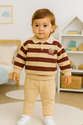 LİTTLE BEAR AYI NAKIŞLI VE ÇİZGİLİ İKİLİ 3 İP TAKIM 2924