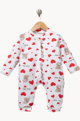 LİTTLE BEAR BASKILI MANŞETLİ PENYE BEBE TULUM 100182