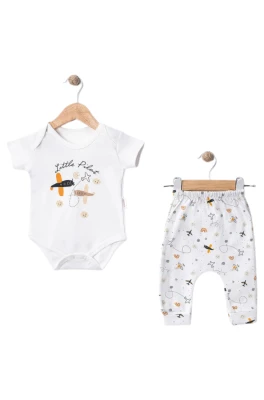 LİTTLE PİLOT KISA KOL ERKEK BEBE BADİLİ TAKIM 40014