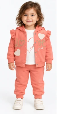 LOVE BASKILI 3 LÜ KIZ BEBE TAKIM 3109