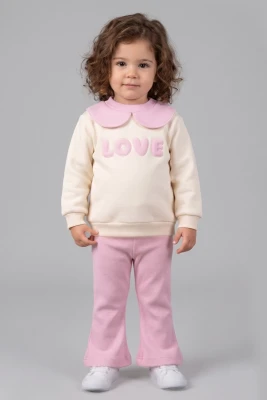 LOVE BEBE YAKA 3 İP KIZ BEBE TAKIM 2629