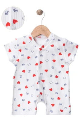 LOVE KALP BASKILI ŞORTLU PENYE BEBE TULUM 300026