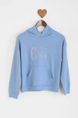 LOVE TAŞLI OYSHO KAPÜŞONLU SWEAT 3893
