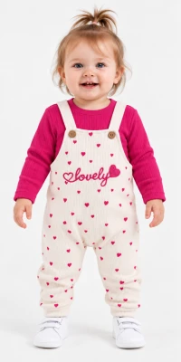 LOVELY NAKIŞLI 2 Lİ KIZ BEBE SLOPET 1015