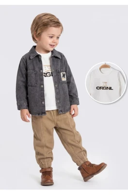 M YAZILI ERKEK BEBE 3 LÜ TAKIM 1354